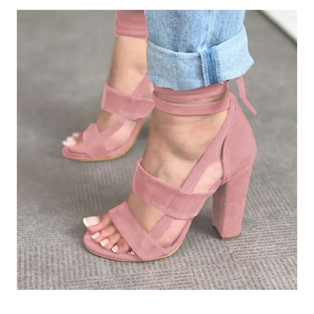 Suede Block Heels